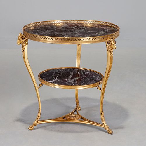 Louis XVI style gilt bronze and marble gueridon