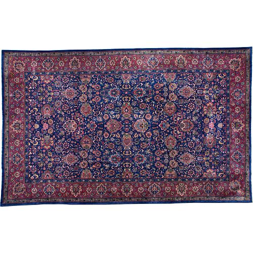 Room size blue Sarouk carpet