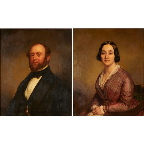 George Augustus Baker, pair of portraits, 1856