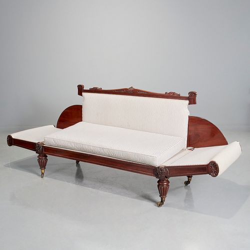 William IV mahogany double drop-arm sofa