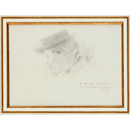 Jean-Baptiste Carpeaux, pencil self-portrait, 1875