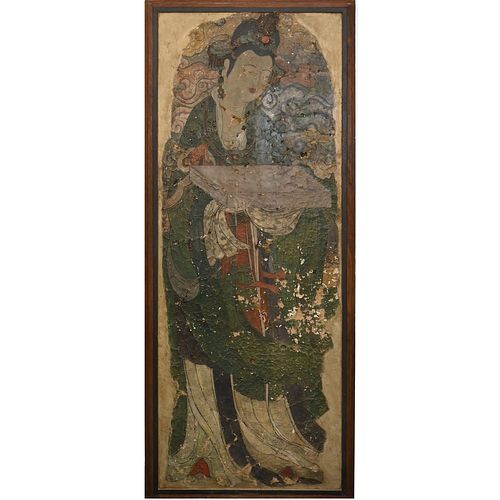 Large Chinese Ming era fresco painting