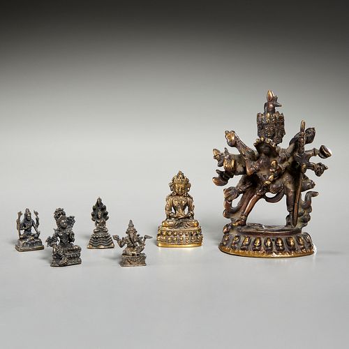 (6) Buddhist bronze and copper alloy figures