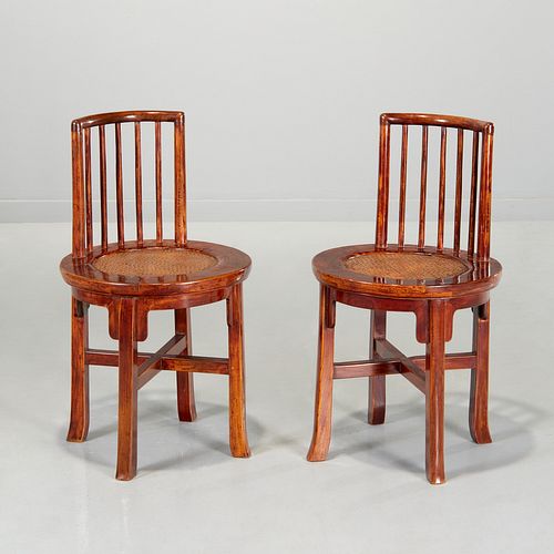 Unusual Antique Chinese round chairs