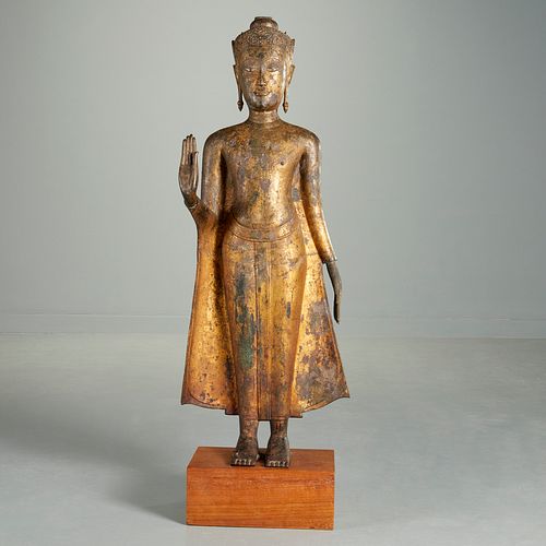 Large bronze standing Ayuthaya Buddha