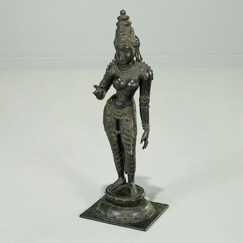 Indian bronze standing Parvati