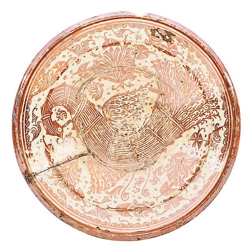 HISPANO-MORESQUE Glazed ceramic plate