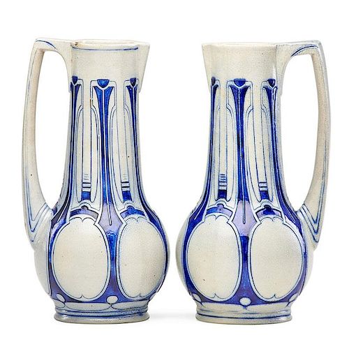 PETER BEHRENS; GERZ Two stoneware pitchers