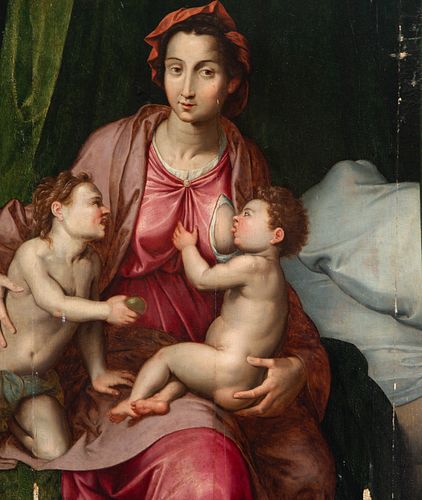 Virgin of the Milk with Jesus and St. John, Florentine school from the mid-16th century