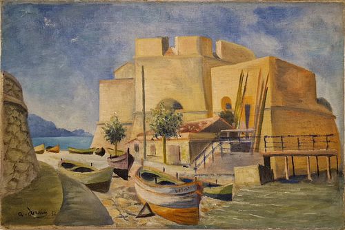 View of a port, signed A. Derain 32, 20th century French school