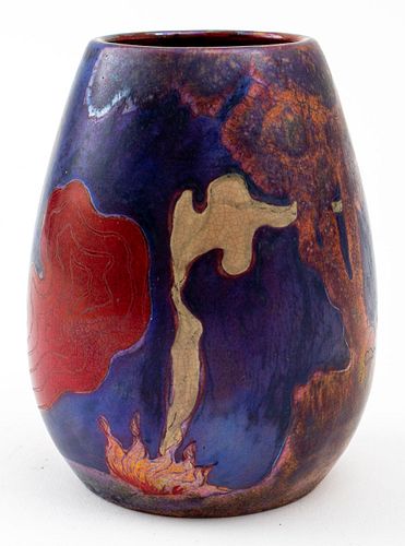 Zsolnay Hungarian Ceramic Vase, Late 19th C.
