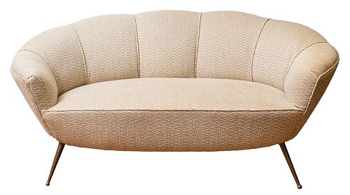 Italian Modern Gio Ponti Style Upholstered Sofa
