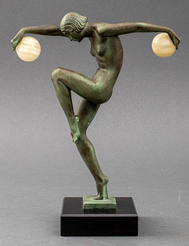 LeVerrier Art Deco Bronze Dancer Sculpture