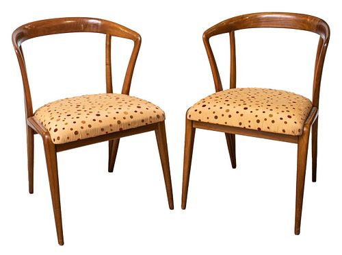 Bertha Schaefer Mid-Century Modern Arm Chairs Pair