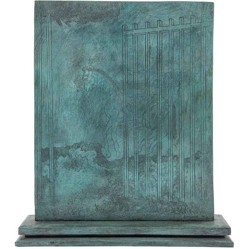 JUAN SORIANO, Caballo, del proyecto Y también son caballos, Firmada y fechada 98, Escultura en bronce 1 / 13, 56 x 48 x 9.5 cm