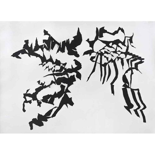 CARLOS AMORALES, Estudio Rorschach 06, 2010, Sin firma, Recortes de papel Plike sobre papel, 116 x 158 cm, Con certificado