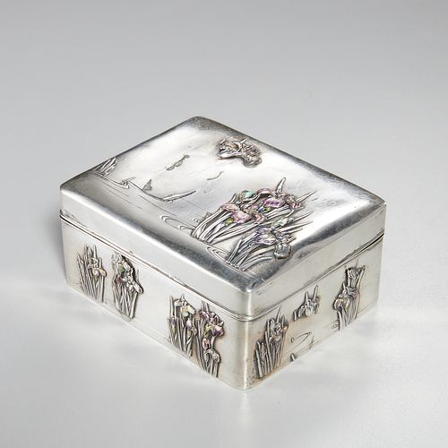 Sanju Saku, Meiji enameled silver box