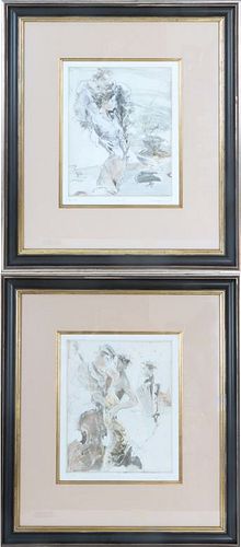 (2) 21st C. Figural Images, Signed Lithographs