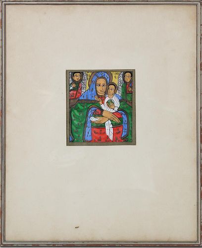 Ethiopian Coptic Style Painting of Madonna & Child