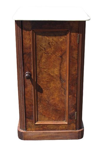 Small Victorian Walnut Marble Top Cabinet