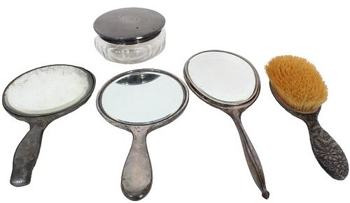 (4) Pc Silver Plated Vanity Set