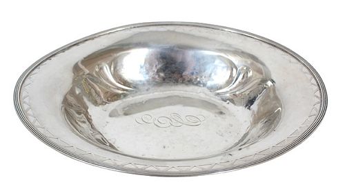 Reticulated Engraved Sterling Silver Bowl, 7 OZT