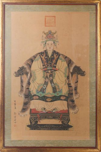Chinese Empress Portrait, Gouache on Silk