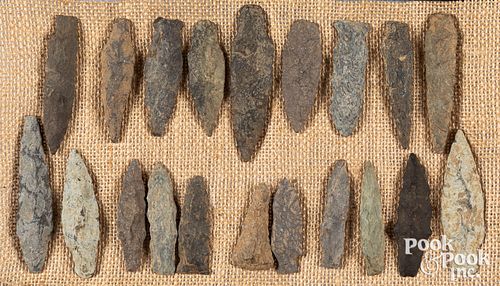 Group of Native American Indian stone points