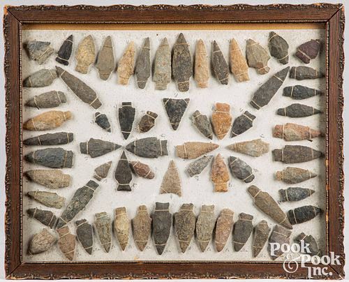 Framed wire mount collection of stone points