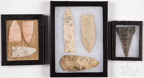 Seven very good ancient stone points and blades