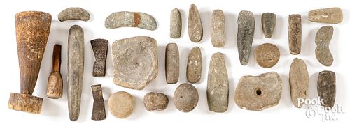 Group of various stone artifacts