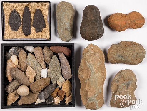 Collection of various stone artifacts
