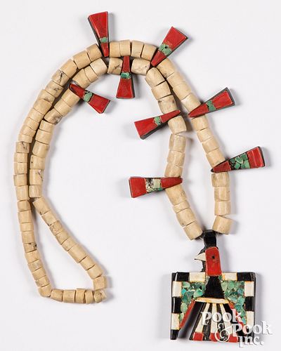 Santo Domingo Pueblo Indian thunderbird necklace
