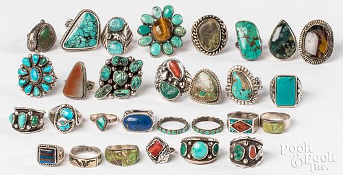 Navajo and Zuni Indian sterling silver rings