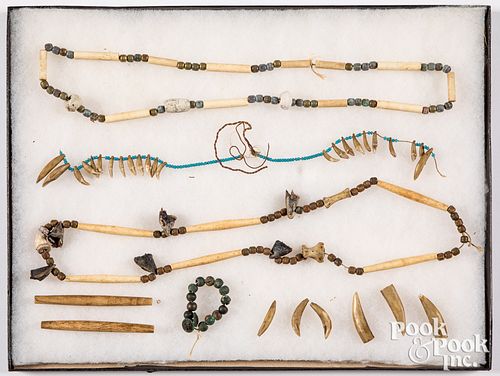 Native American Indian bone and claw beads