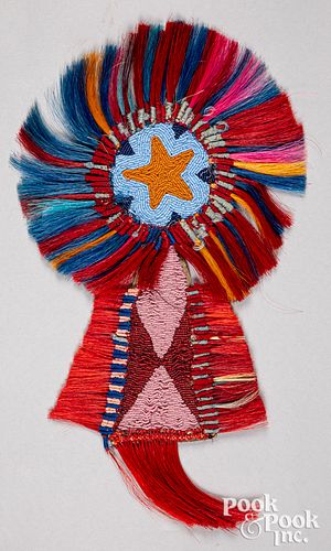 Crow Indian beadwork horse rosette, mid-20th c.