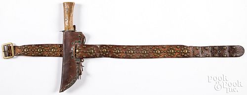 Native American Indian studded leather belt