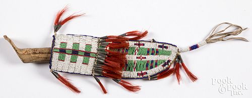 Plains Indian beaded knife sheath
