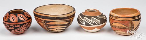 Four Native American Indian pottery items
