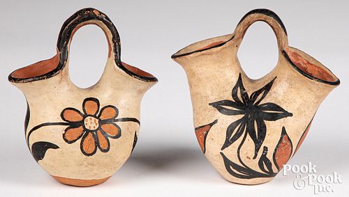 Two Santo Domingo Pueblo Indian wedding vases