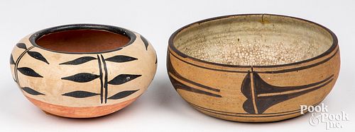 Two Santo Domingo Indian pottery vessels