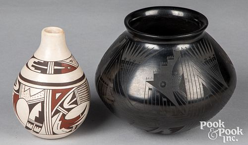 Two contemporary Native American Indian pottery