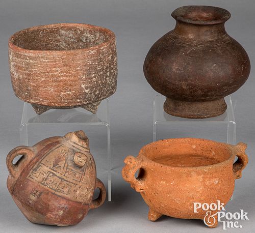 Four Pre-Columbian terra cotta vessels