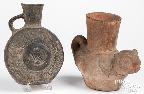 Two Pre-Columbian clay vessels