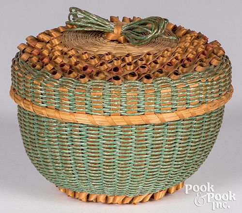Finely made Mohawk Indian fancy basket