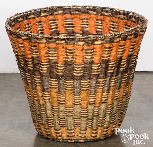 Large polychrome Hopi Indian burden basket