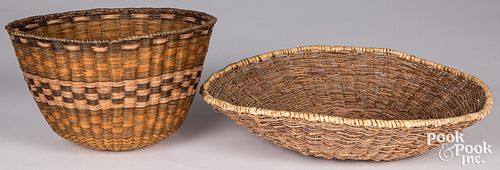 Two Hopi Indian wicker peach baskets