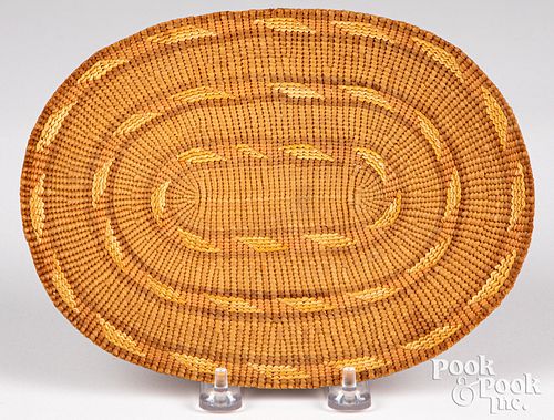 Native American Indian flat basketry tray