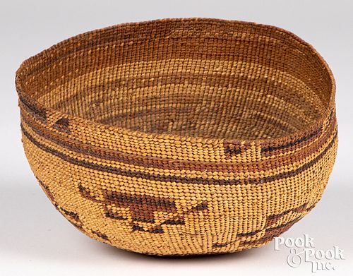 Hupa or Yurok Indian twined basketry maiden's cap