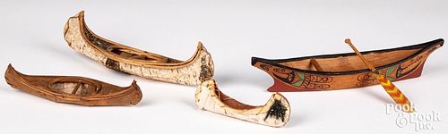Native American Indian canoe and kayak models